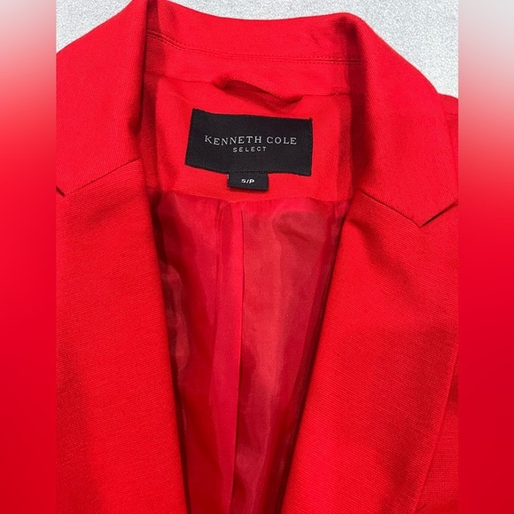 [S]Kenneth Cole Select Women's Red Blazer One Button Lined Career Preppy NWOT - Picture 5 of 12